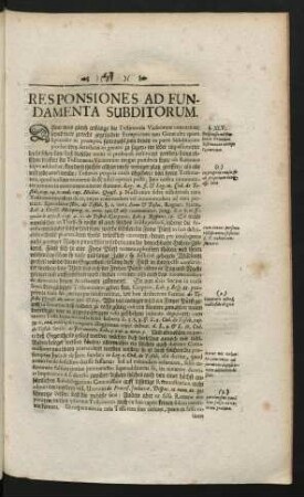 Responsiones Ad Fundamenta Subditorum.