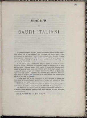 Monografia dei Sauri Italiani.