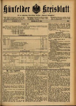 Ausgabe vom Dienstag, den 16. Juni 1914.