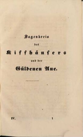 Die Sagen des Kiffhäusers und der Güldenen Aue, des Werragrundes und von Liebenstein und Altenstein