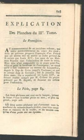 Explication des planches du IIIe. tome.