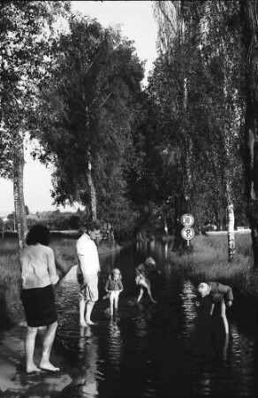 Wasserburg: Überschwemmte Straße