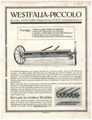 Westfalia-Piccolo der neue, ideale, leichte Düngerstreuer