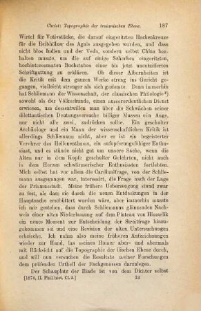 Die Topographie der troianischen Ebene und die homerische Frage