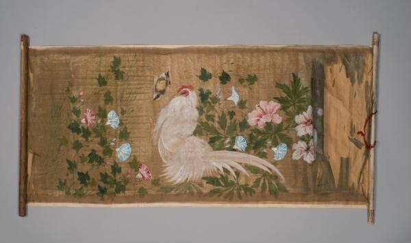 Rollbild: Hahn/Huhn, Küken, Winde