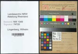 Entnazifizierung Wilhelm Lingenberg , geb. 11.03.1895 (Angestellter)