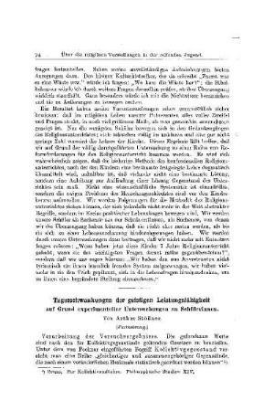 Tagesschwankungen der geistigen Leistungsfähigkeit : auf Grund experimenteller Untersuchungen an Schülerinnen ; (Fortsetzung)
