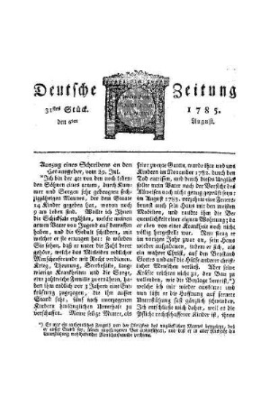 Auszug eines Schreibens an den Herausgeber, vom 29. Jul.