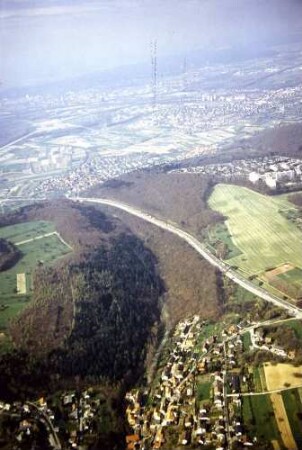 Trassierung und Bebauung im Bereich des Wettersbachabstieges