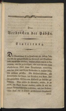 Die Verbrechen der Päbste. Einleitung.