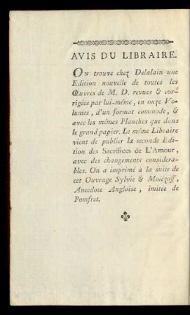 Avis Du Libraire.