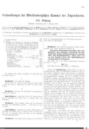 145. Sitzung, Stuttgart, 5.2.1903