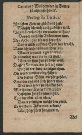 Prologista Tertius.