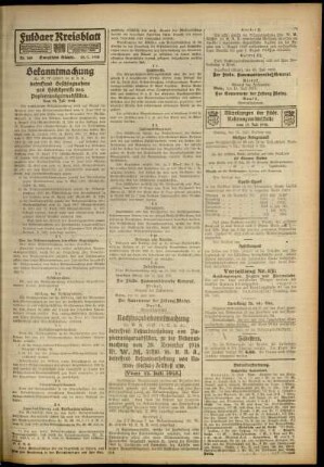 Zweite Ausgabe vom Samstag, den 13. Juli 1918.