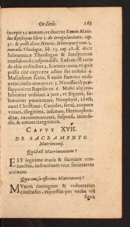 Capvt XVII. De Sacramento Matrimonij.