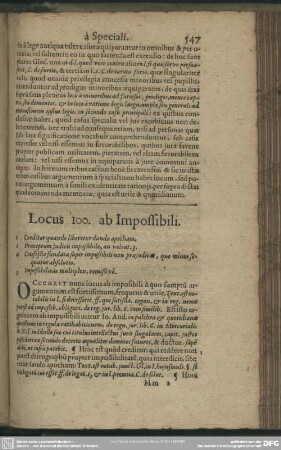Locus 100. ab Impossibili