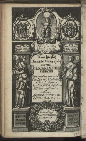 Novum Domini Nostri Jesu Christi Testamentum Syriace : Cum omnibus Vocalibus, & Versione latina Matthaei ita adornata, ut unico hoc Evangelista intellecto, reliqui totius Operis libri, sine interprete, facile intelligi possint