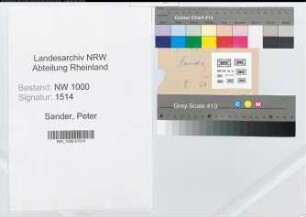 Entnazifizierung Peter Sander, geb. 12.10.1895 (Postsekretaer)