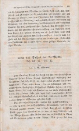 699-752 Ueber das Subject der Weissagung Jes 52,13-53,12