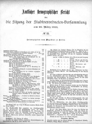 No. 13, 28. März 1888