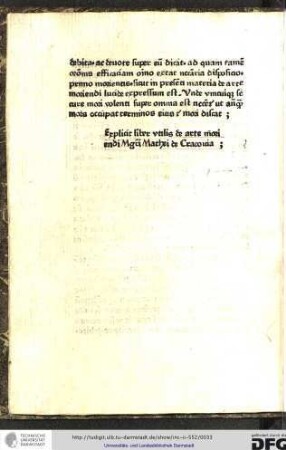 Explicit liber utilis de arte moriendi magistri Mathei de Cracovia.