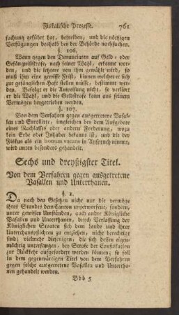 Sechs und dreyßigster Titel