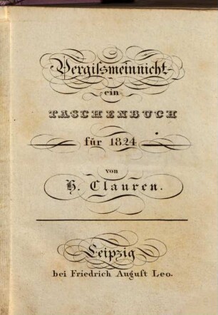 Vergißmeinnicht : ein Taschenbuch. 1824