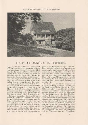 Haus Schönstedt in Duisburg