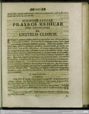 Pars Specialissima De Cautelis Clinicis