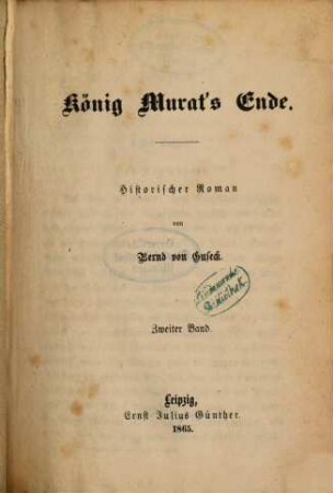 König Murat's Ende, 2