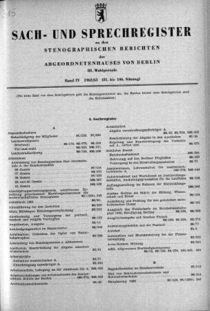 Sach- und Sprechregister