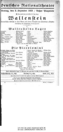 Wallenstein [Wallensteins Lager; Die Piccolomini]