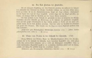 44. Der Tod Frobens bei Fehrbellin ; 45. Major von Driesen in der Schlacht bei Chotusitz. 1742