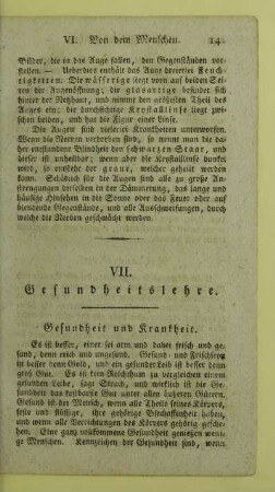 VII. Gesundheitslehre