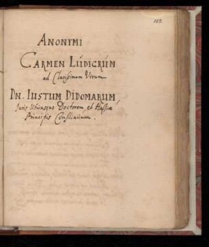 [Carmen Ludicrum auf Justus Didamar]