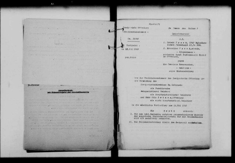 Sammlung von Gerichtsentscheidungen in Restitutionssachen von grundsätzlicher Bedeutung