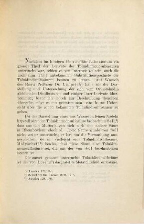 Ueber Orthotoluidinmetadisulfosäure und einige ihrer Derivate : Inaug.-Diss.