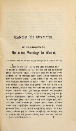 Katechetische Predigten, 1