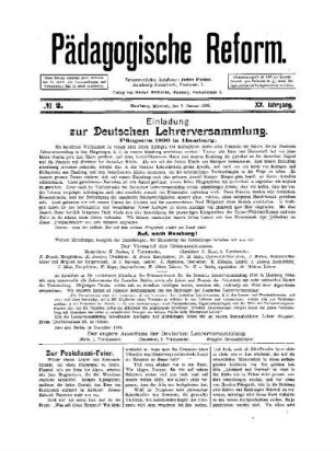 Einladung zur Deutschen Lehrerversammlung Pfingsten 1896 in Hamburg