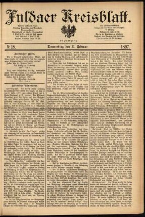 Ausgabe vom Donnerstag, den 11. Februar 1897.