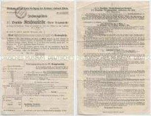 Formular zur Zeichnung der 4. Kriegsanleihe (blanko)