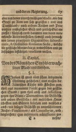 II. Capitel. Von des Römischen Stuhls erwachsenen Macht und Ansehen