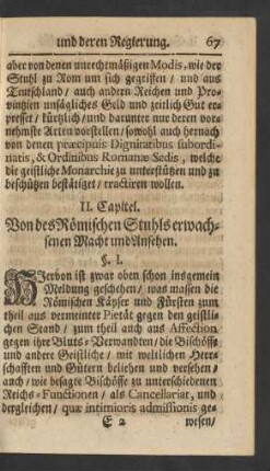 II. Capitel. Von des Römischen Stuhls erwachsenen Macht und Ansehen