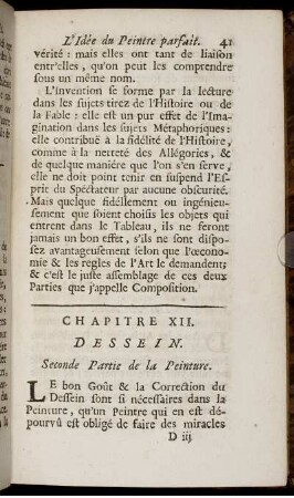 Chapitre XII. Dessein. Seconde Partie de la Peinture