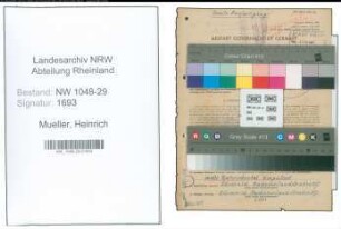Entnazifizierung Heinrich Mueller , geb. 28.07.1900 (Beamter)