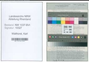 Entnazifizierung Karl Wallhorst , geb. 30.10.1897 (Kaufm.Angestellter)