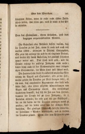Von der Grünfäule, ihren Ursachen, und den dagegen anzuwendenden Mitteln.