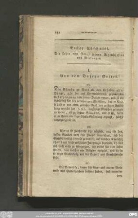 Erster Abschnitt. Die Lehre von Gott, seinen Eigenschaften und Wirkungen.