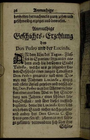 Anmuthige Geschichts-Erzehlung des Don Pedro und der Lucinda.
