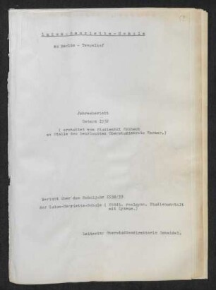1932/33: Jahresbericht ... - 1932/33